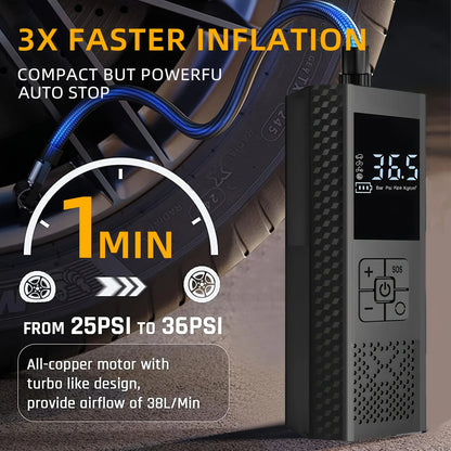 Wireless Car Air Compressor 150PSI Tire Inflator Pump with Digital Gauge