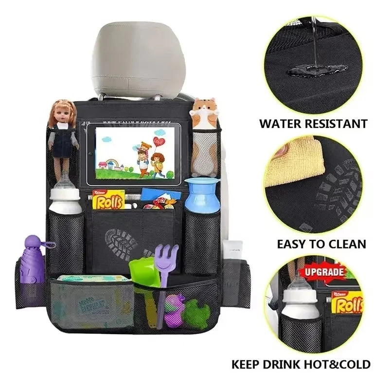 Backseat Buddy — Kids Car Organizer with Tablet Holder & Kick Mat