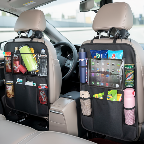 Backseat Buddy — Kids Car Organizer with Tablet Holder & Kick Mat
